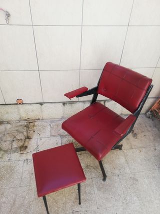 Sedia anni 60 con sgabello