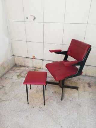 Sedia anni 60 con sgabello