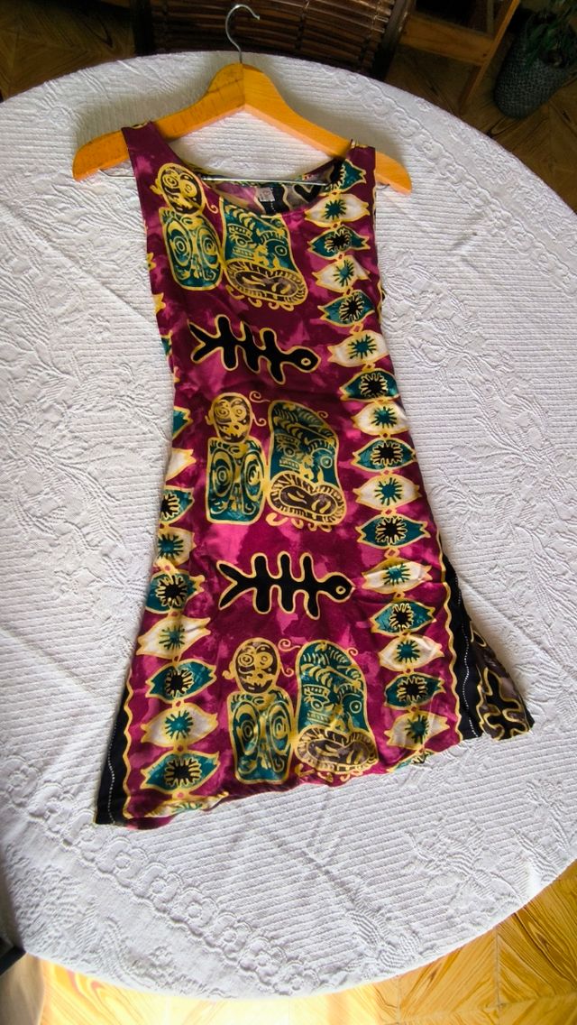 Vestido Viscosa estampado Tiki