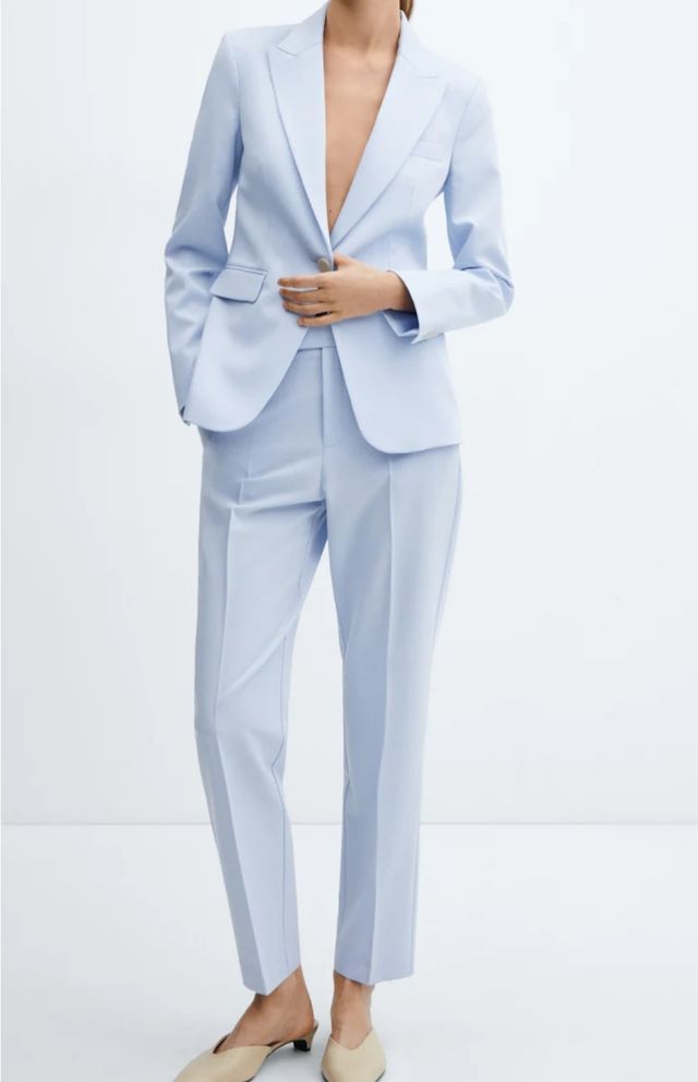 Traje azul claro Mango