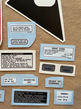 Pegatinas Honda XR 600R 1988