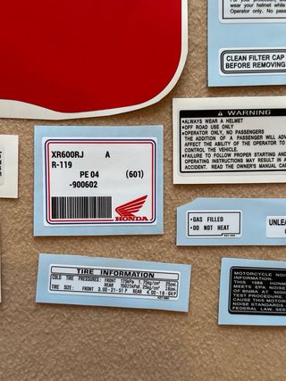 Pegatinas Honda XR 600R 1988