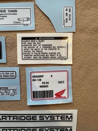 Pegatinas Honda XR 600R 1991