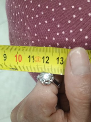 Anillo sortija oro blanco con brillantes sintetico