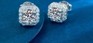  PENDIENTES 1 CT  MOISSANITA PLATA