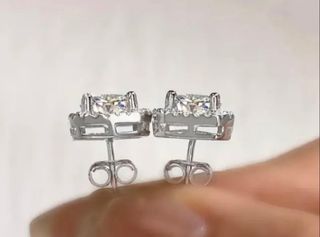  PENDIENTES 1 CT  MOISSANITA PLATA