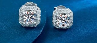  PENDIENTES 1 CT  MOISSANITA PLATA