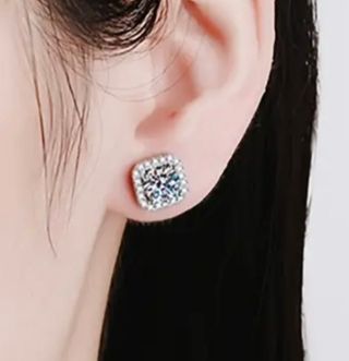  PENDIENTES 1 CT  MOISSANITA PLATA