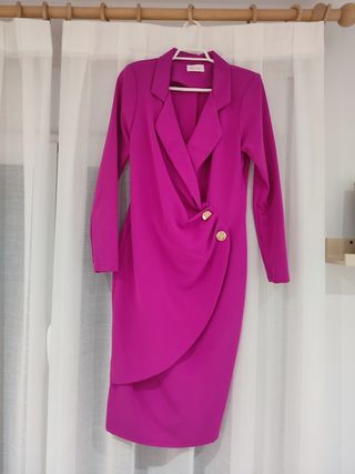 Vestido fiesta fucsia, 1 solo uso