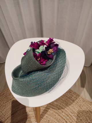 Vestido fiesta turquesa + chal rosa. 1 solo uso