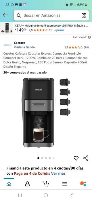 Cafetera multicapsulas