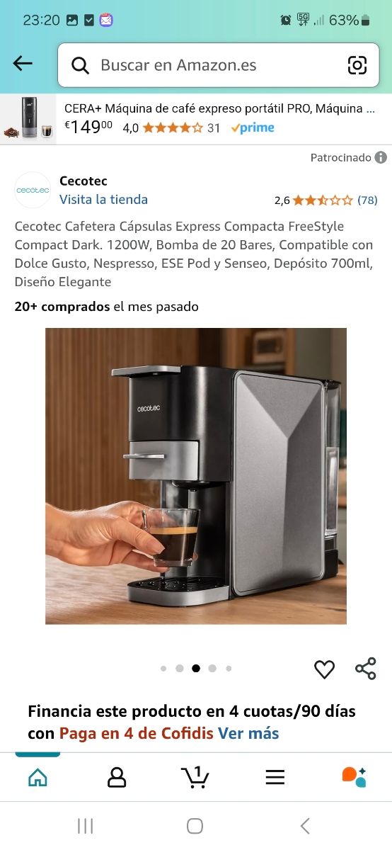 Cafetera multicapsulas