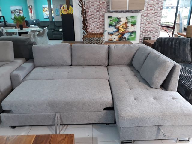 SUPER OFERTON SOFA CAMA FB GRIS CLARO