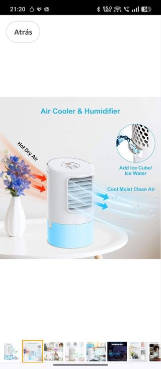 Mini acondicionador aire portátil+ cromoterapia