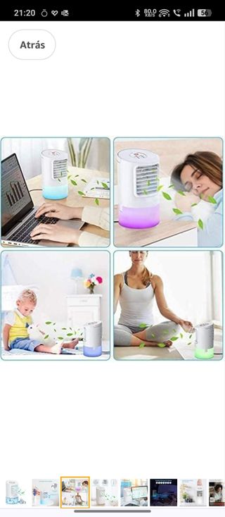 Mini acondicionador aire portátil+ cromoterapia