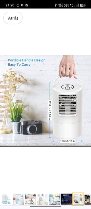 Mini acondicionador aire portátil+ cromoterapia