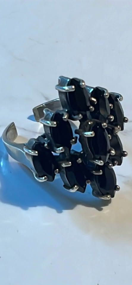 Grande anello in argento con onice