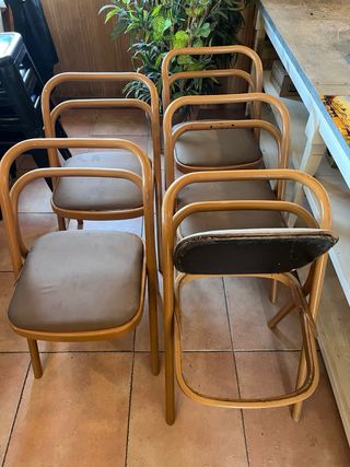 5 sillas diseño Zanotta Santina vintage