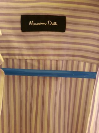 Camisa Massimo Dutti rayas morada XL