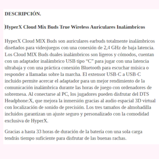 Auriculares Inalambricos HiperX Cloud Mix