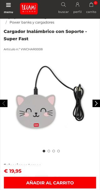 Cargador inalámbrico con soporte Legami
