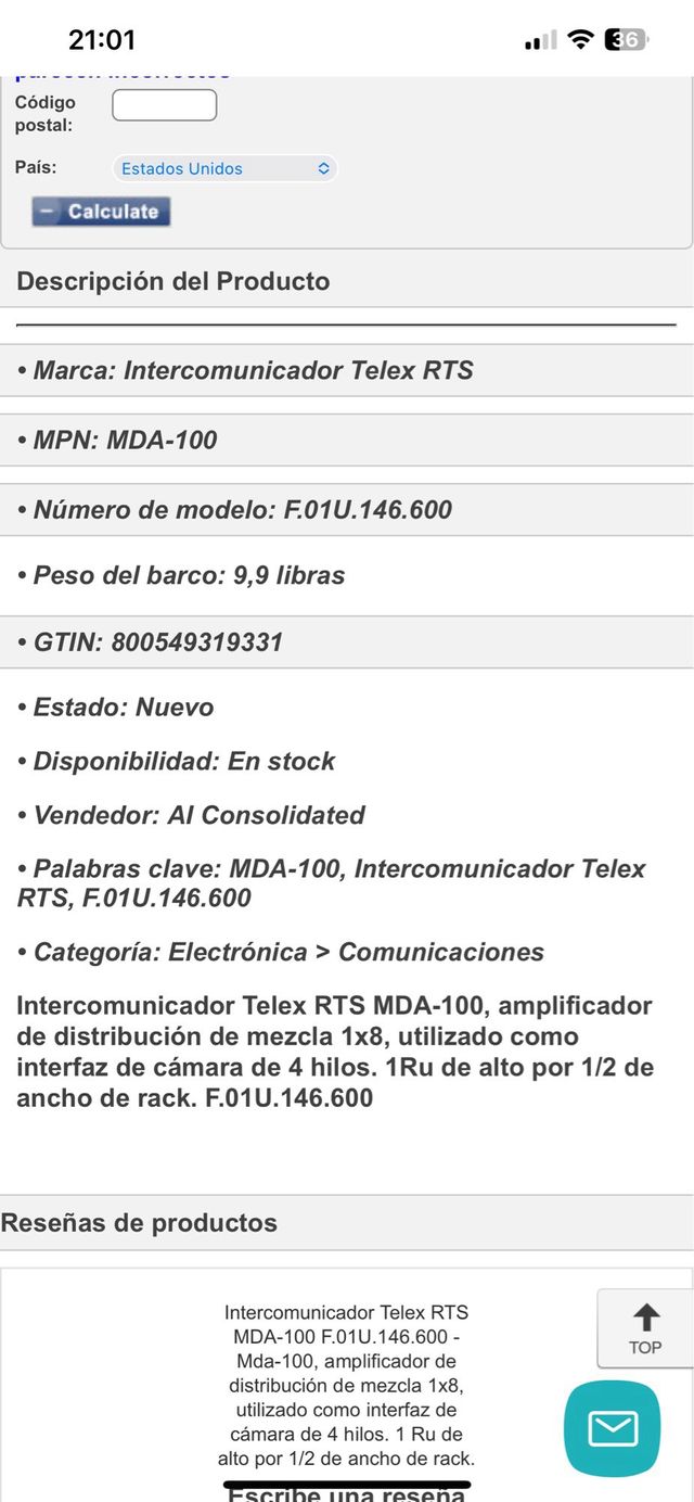 TELEX MDA 100