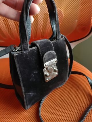 Fendi sas borsa a tracolla vintage velluto pelle
