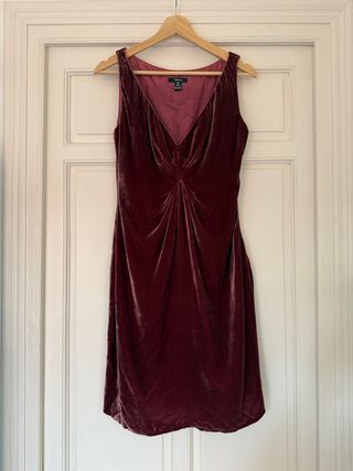 Vestido de terciopelo burdeos fiesta – Sfera talla