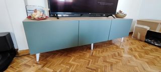 Mueble TV BESTA Ikea + mesa - Roble/Verde