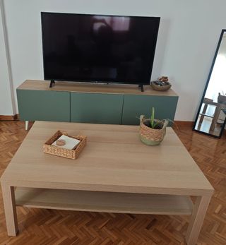 Mueble TV BESTA Ikea + mesa - Roble/Verde