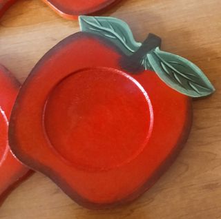 6 Posavasos Manzana Madera Vintage