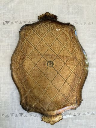 Vassoio vintage legno decorato