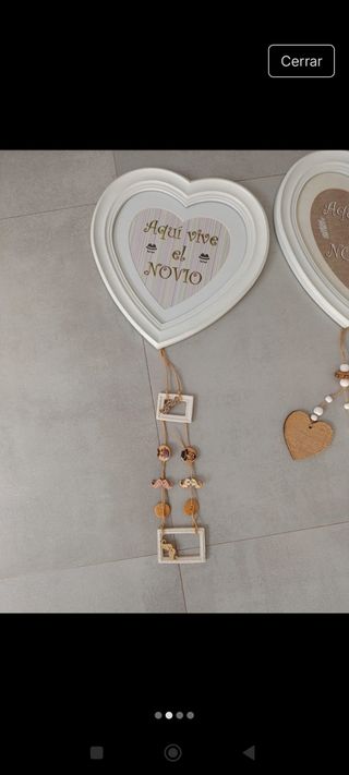 Marcos madera boda - Decoración