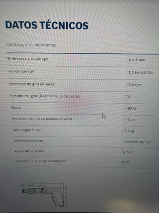 Atornillador Neumatico Industrial Bosch