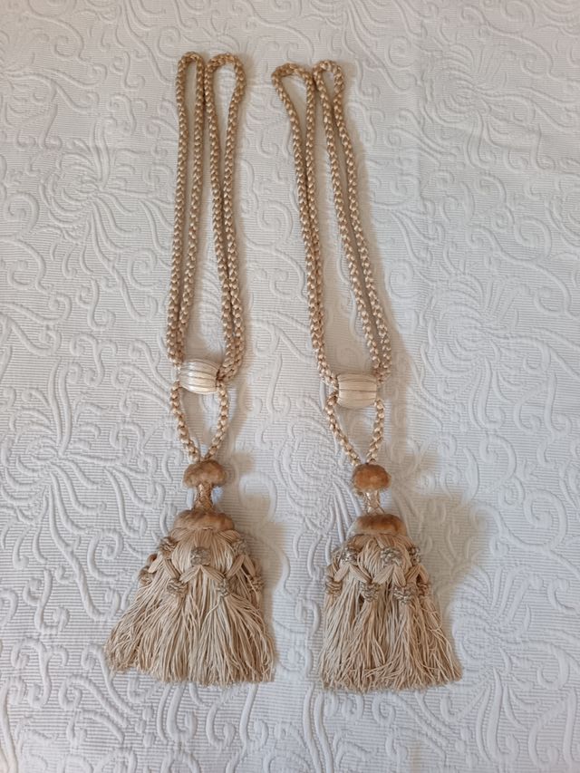 Embrasse beige in tessuto - ciniglia  Fermatenda