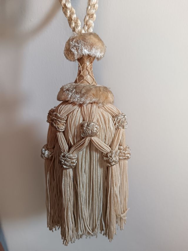 Embrasse beige in tessuto - ciniglia  Fermatenda