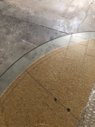 Mesa redonda madera 70cm con Cristal