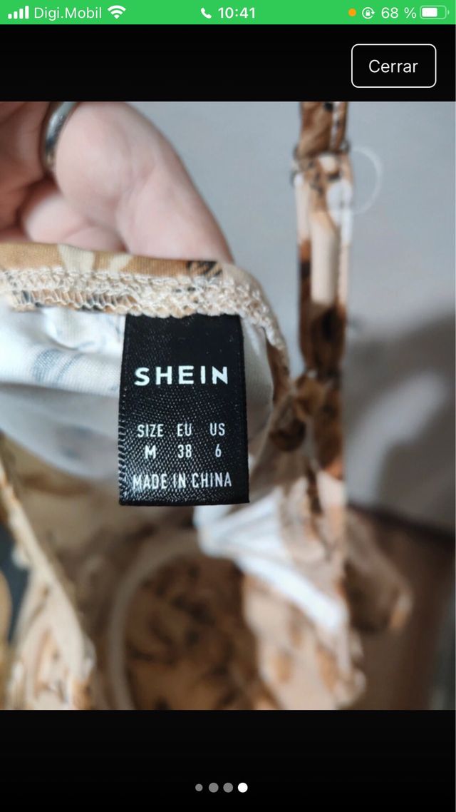 Body tipo corsé estampado dorado y beige talla M 38