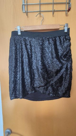 Mini Falda negra lentejuelas