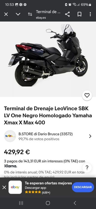 Escape LeoVince XMAX Carbono