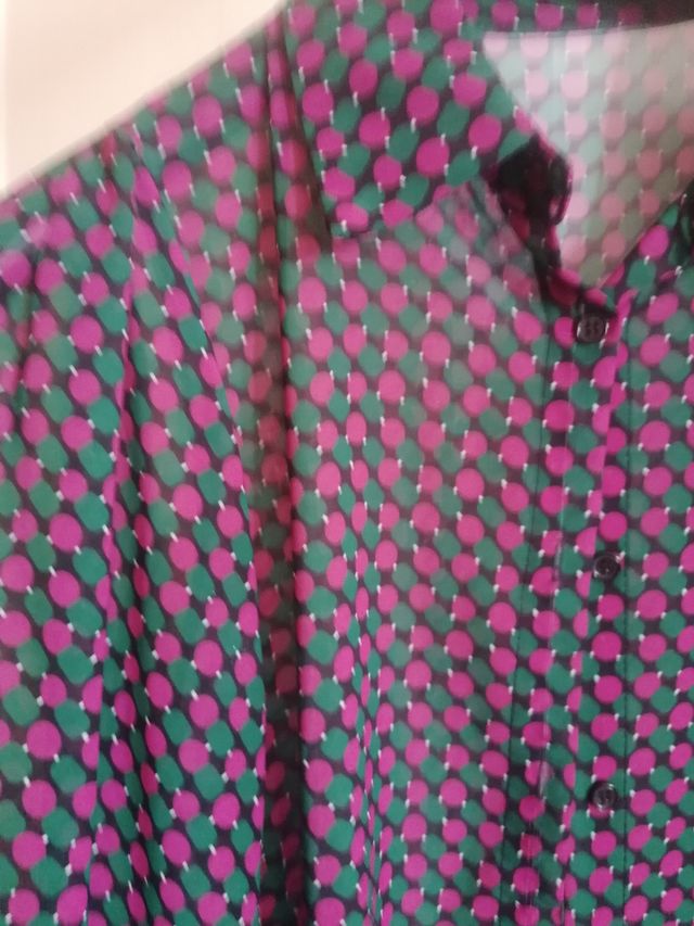 Camicia Pois Verde Rosa