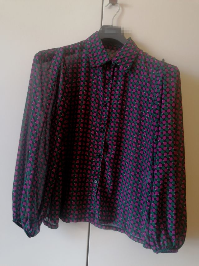 Camicia Pois Verde Rosa