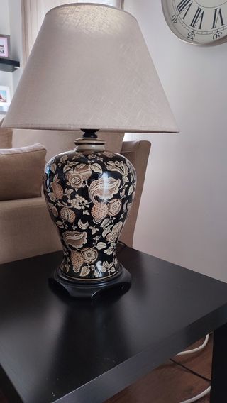 Lampara mesa + mesita negra