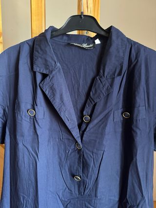 Abito chemisier blu vintage - curvy 4XL/IT52 Italy