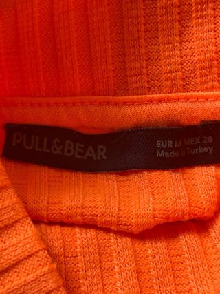 Jersey canalé naranja flúor de Pull&Bear talla M
