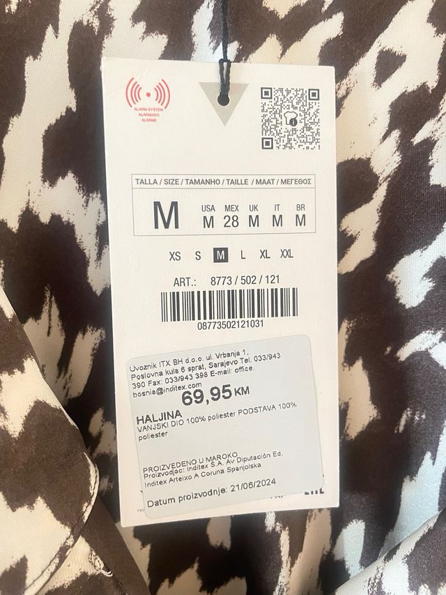 Vestido midi Zara estampado