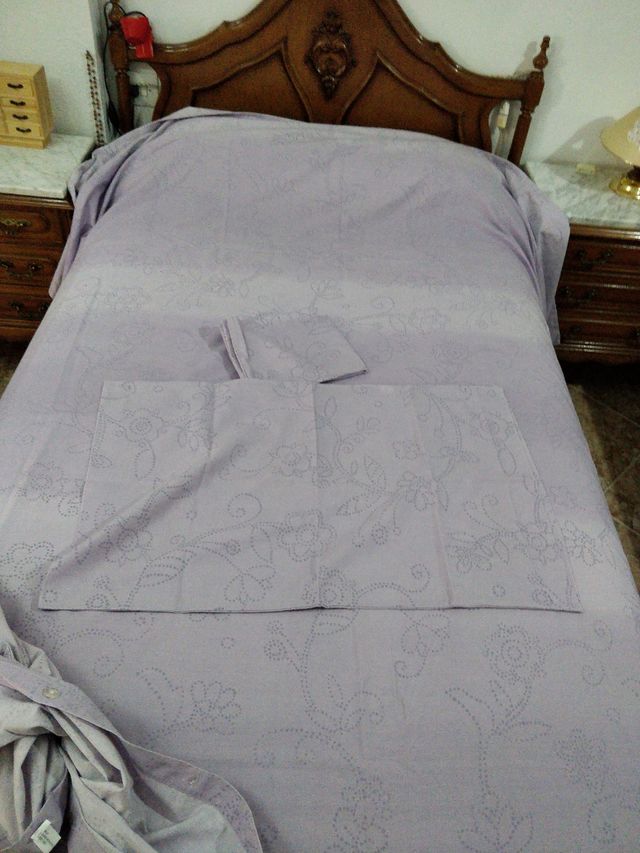 Funda nórdica matrimonio - Lila algodón