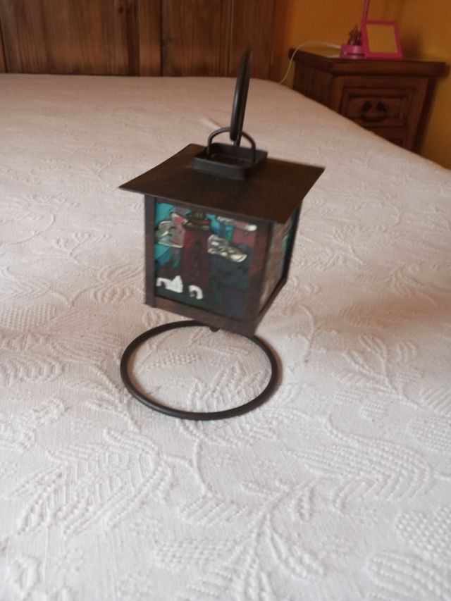 2 Portavelas negros estilo rústico hierro forjado