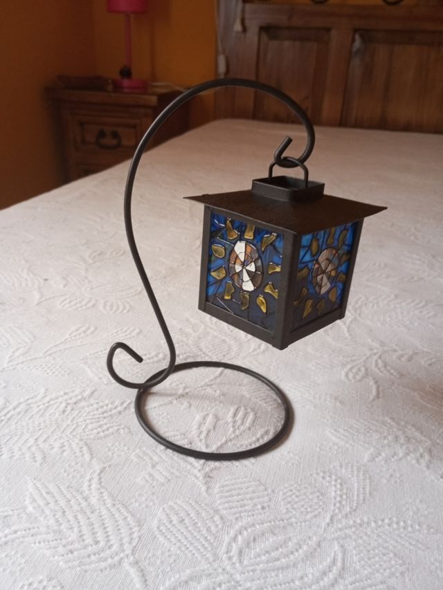 2 Portavelas negros estilo rústico hierro forjado