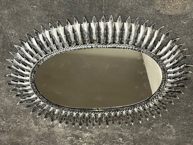 Espejo plateado de metal